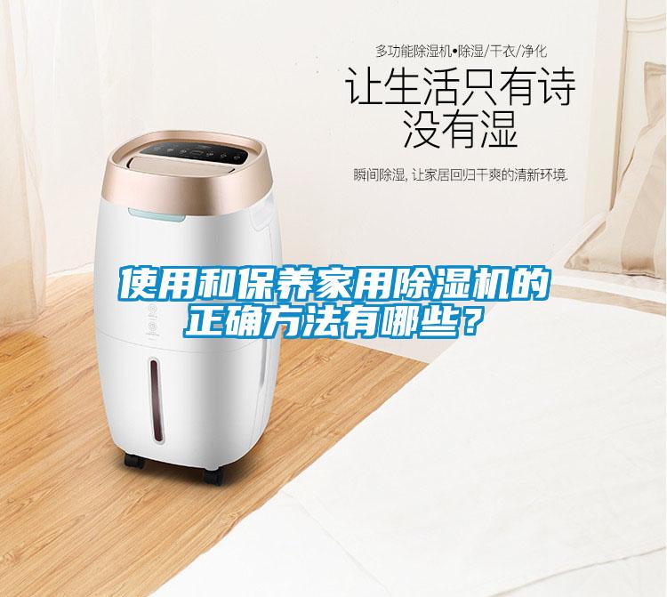 使用和保養家用除濕機的正確方法有哪些？