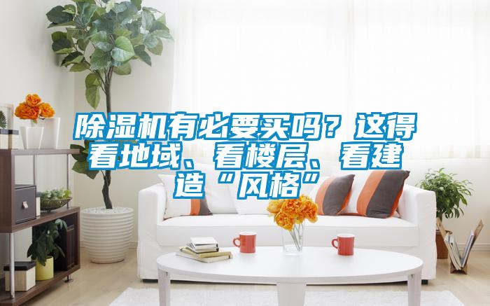 除濕機有必要買嗎？這得看地域、看樓層、看建造“風格”