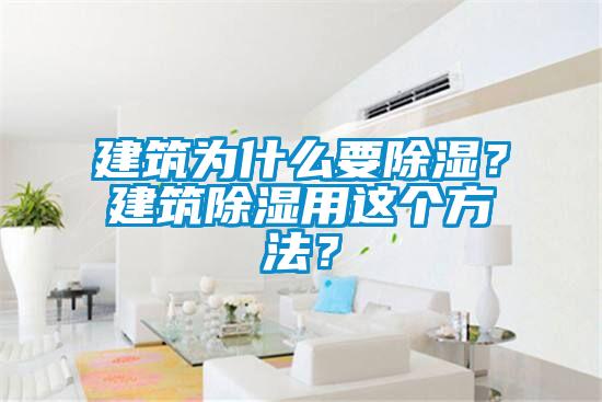 建筑為什么要除濕？建筑除濕用這個方法？