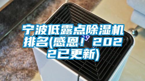 寧波低露點除濕機排名(感恩！2022已更新)